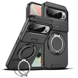 Rotating Metal Stand Holder PC Cover Case - Google Pixel 8 Pro (Black)