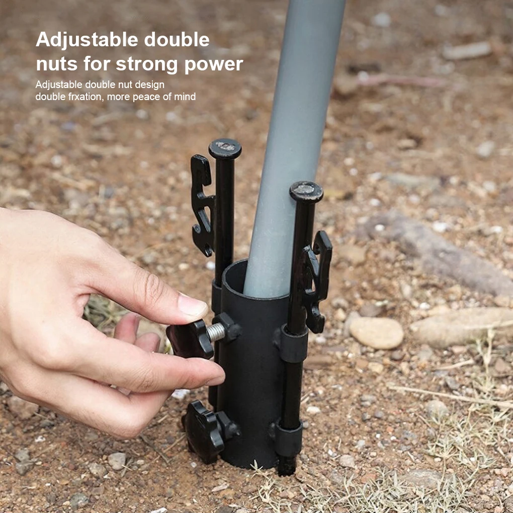 

Awning Rod Holder Windproof Barbecue Tent Sunshade Fixing Pipe Stand Hiking