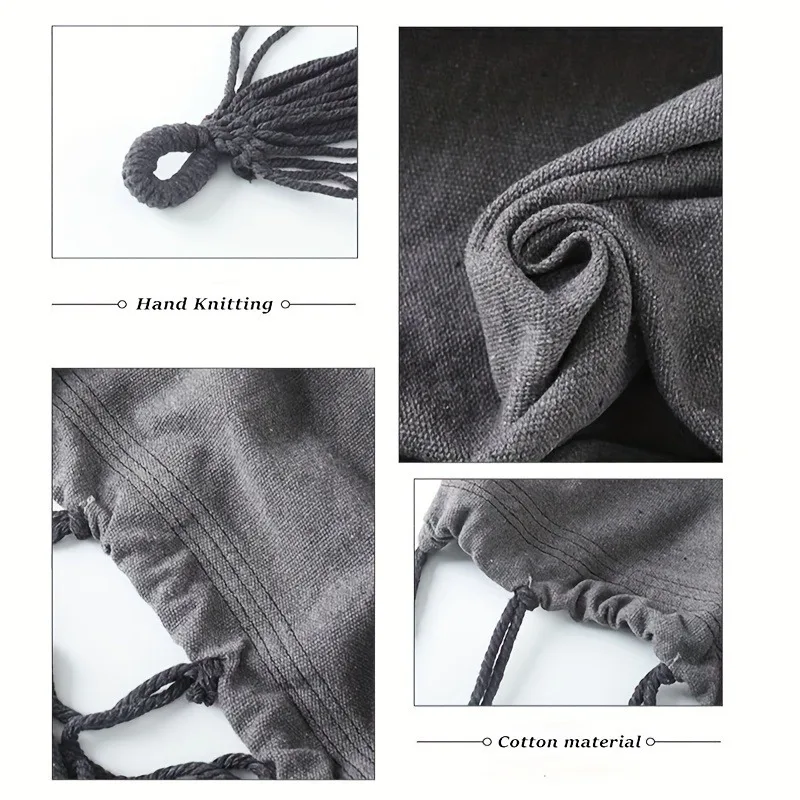 Outdoor Hammock Chair with 2 Pillows, Striped Hammock Suitable for Both Outdoor and Indoor Use, Outdoor Hanging Rope Chair