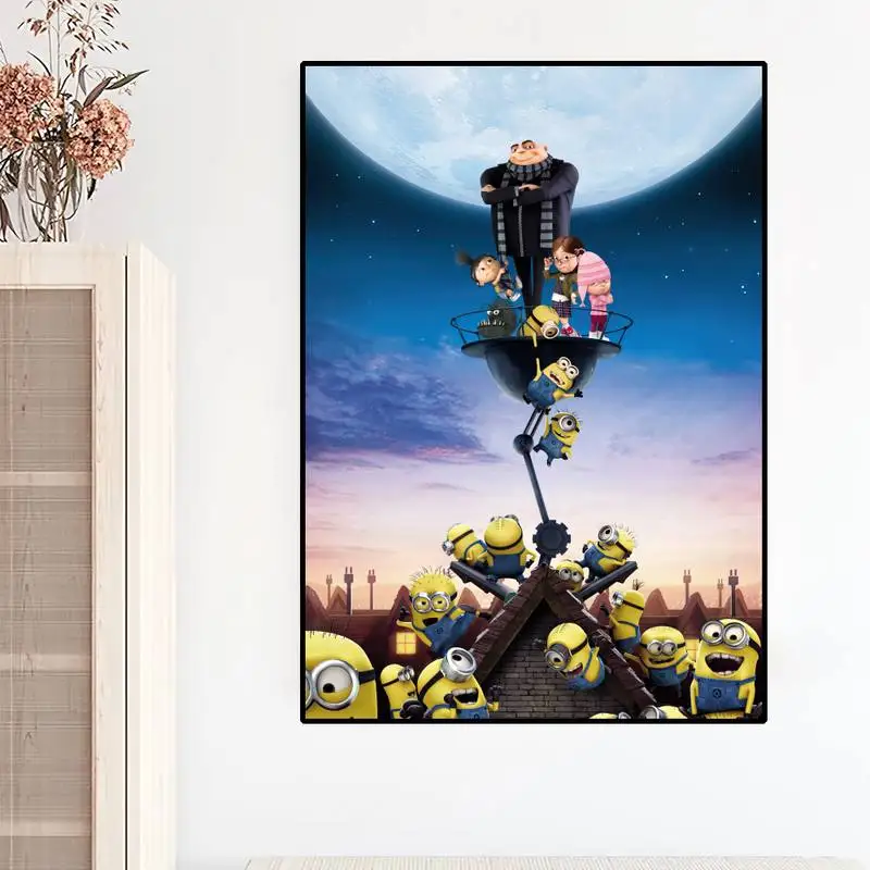 100% Pintados À Mão Arte Pintura A Óleo Paisagem Dos Desenhos Animados  Minions Arte Pintura A Óleo Sobre Tela Wall Home Decor Wall Art Imagem De  $209,94