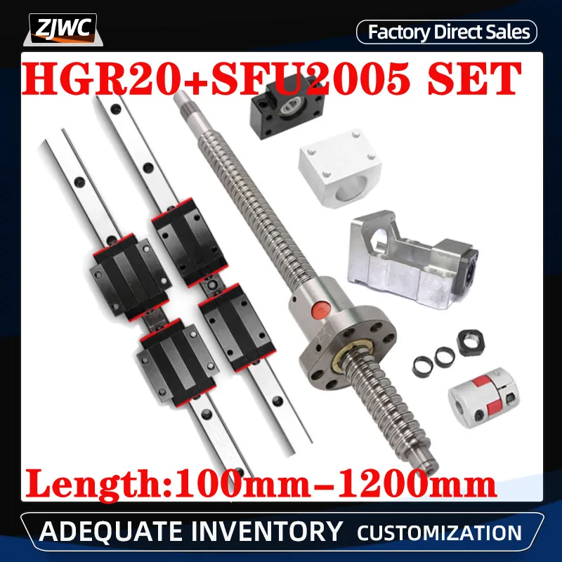 Hgr20 Linear Guide Ball Screw Linear Guide Cnc Hgr20 Cnc Motion Kit