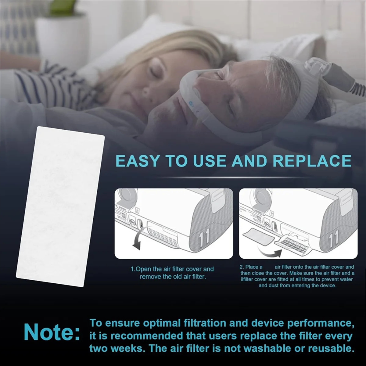 TFBC Confezione da 40 filtri di ricambio per serie Airsense 11 Forniture, filtro monouso ultra fine per macchina CPAP - Image 6