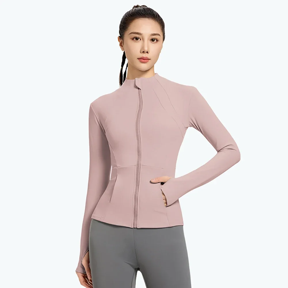 Quick-Dry Breathable Outdoor Zip-Up Stand Collar Running Sportswear Women's High-Elasticity Slim-Fit Yoga Suit
