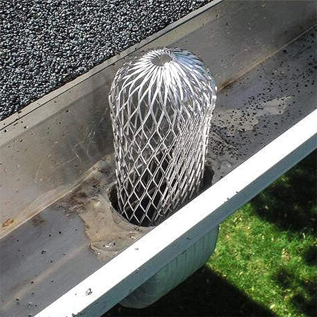 10PCS Roof Gutter Guard Filters 3 Inch Expand Aluminum Filter Strainer Stops Blockage Leaves Drains Drain Net Cover Gutter Guard