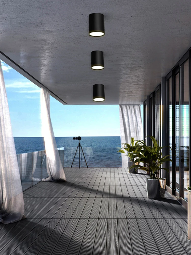 LED 오픈 방수 다운라이트 야외 상점 문짝 헤드 발코니 테라스 호텔 캐노피 천장 김서림 방지 스포트라이트