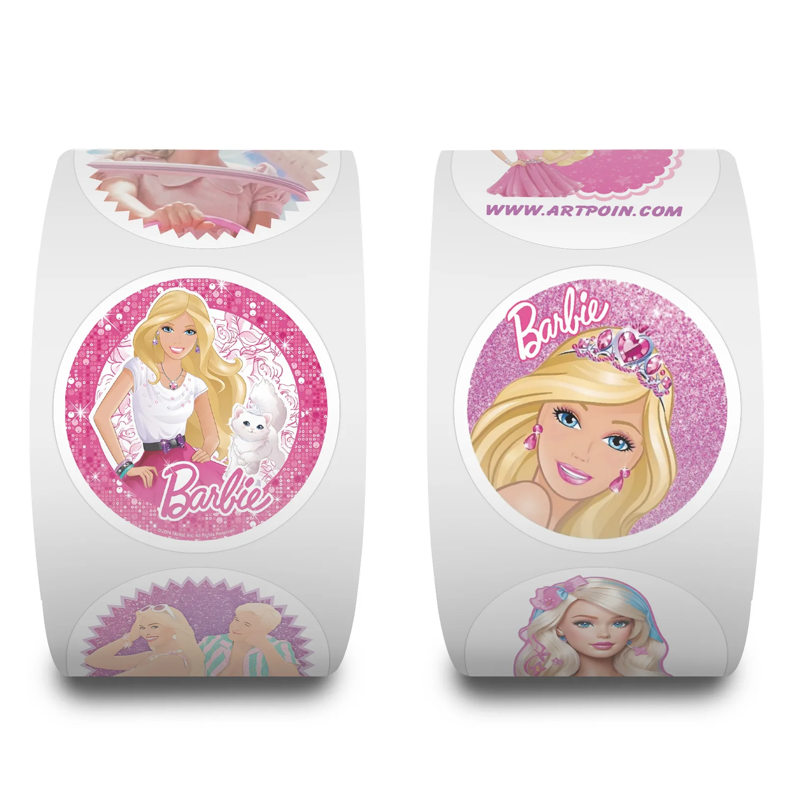 ロールシール  Barbie 500pcs/roll Barbie Stickers for kids Cartoon Paper Tape