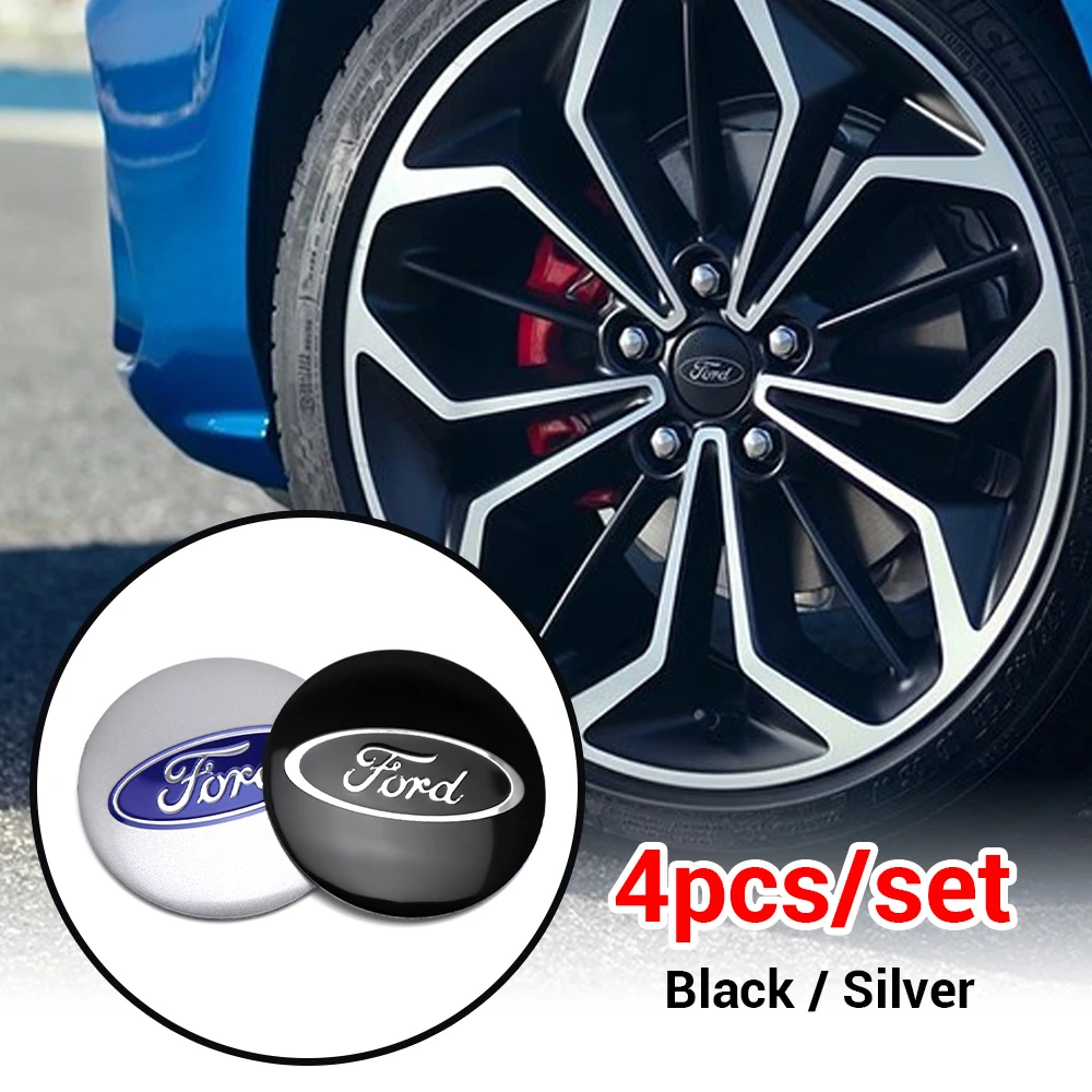Wheel Center Caps Wheel Center Hub Cap Sticker Car Emblem Sticker 4PCS 56MM Car Wheel Center Cap Ford Escape Ranger Mustang Mondeo Explorer Focus Fiesta Kuga Transit Ecosport