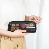 Makeup Brush Travel Case Cosmetic Toiletry Bag Organizer for Men Women Beauty Tools Mesh Kit Pouch Wash Storage Accessories 2