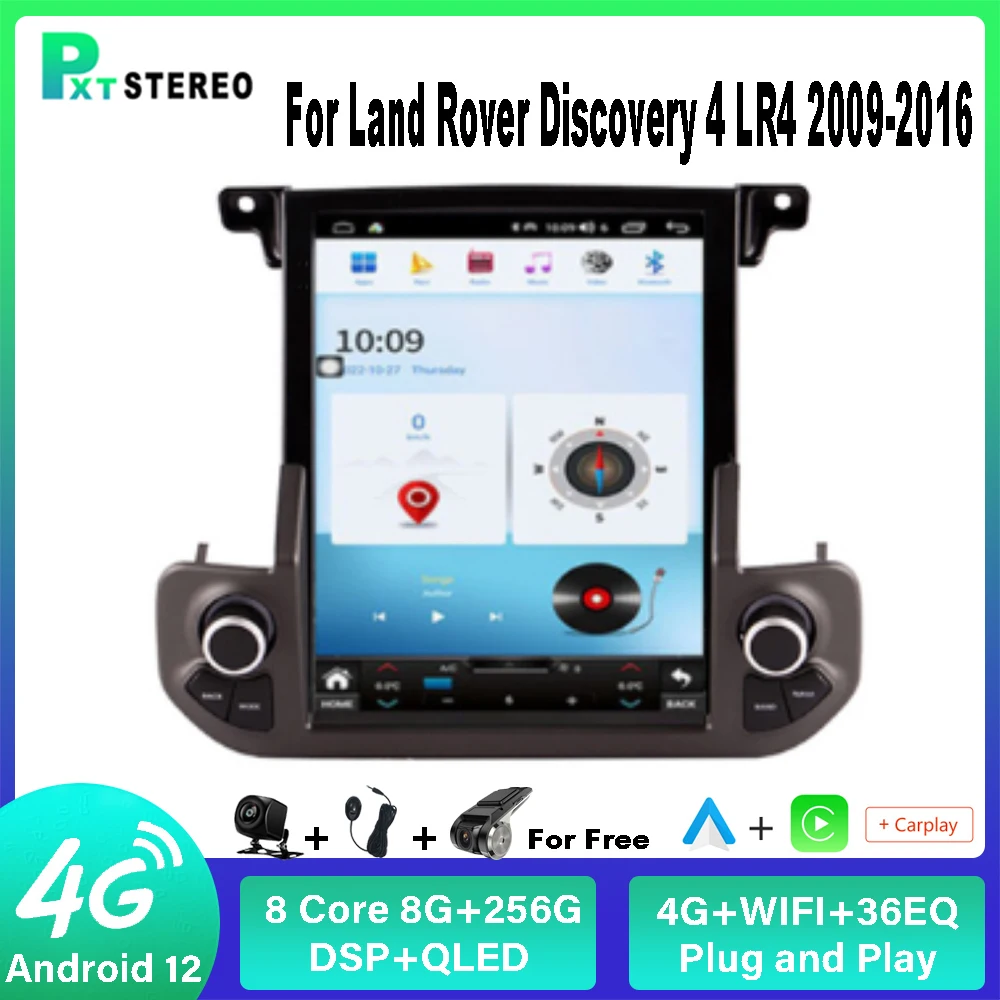 

Pxton Android For Land Rover Discovery 4 LR4 2009 - 2016 Car Radio Stereo Tesla Screen Multimedia Player Carplay Auto 8G+256G 4G