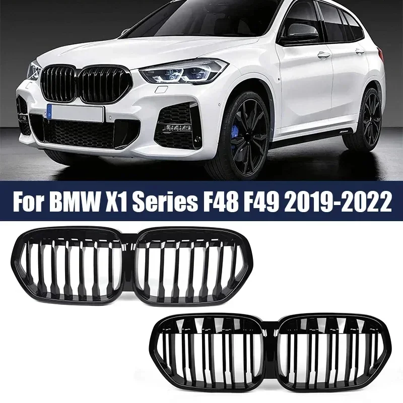 ブラック BMW X1 2016-2019 フロント リップ スポイラー 外装 車のバンパーグリルインサート 用のBMW X1 F48 F49 2016-2019用