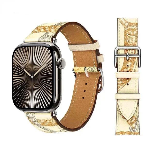 Elegant Leather Strap for Apple Watch - Business Bracelet Edition