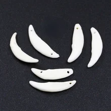 

2PC Real Dog Teeth Beads 2-Hole Wolf Fangs Bone Earring Charms DIY Bracelet Connector Necklace for Men Jewelry Making Supplies