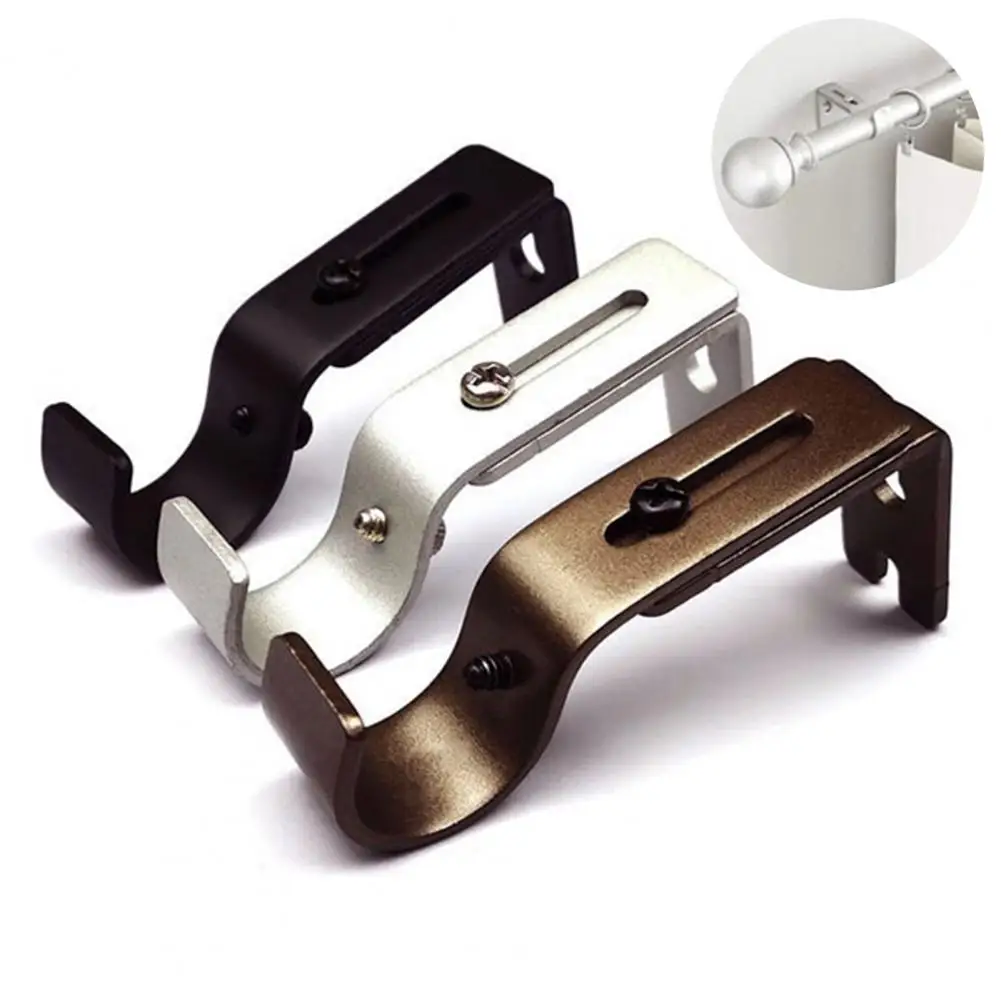 Curtain Rod Bracket Strong Iron Window Drapes Pole  Wall Curtain Fixed Clip Hanging Rack Hook