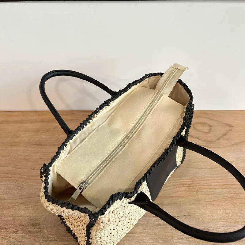Popular Simple Tote Bag For Women Woven HandBag Fashion Women's Fashion Exclusive Straw Bag Single Shoulder Underarm Bags