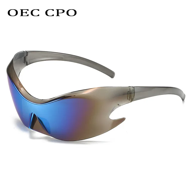 Túlméretezett Védőszemüvegek Punk Y2K Napszemüveg Férfiak Divat 2000 Márka Tükrök Sport Női Rimless Szemüveg Árnyalatok - Image 4