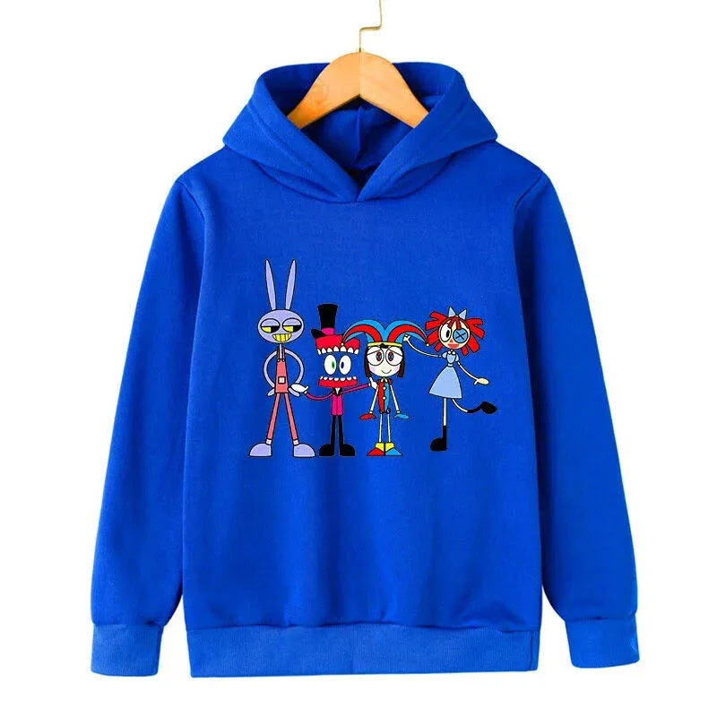 

2024 New Blue THE AMAZING DIGITAL CIRCUS Animes Hoodie Men Women Cartoon Manga Funny Pomni Hooded Sweatshirt Pullover Tops