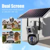 Solar Camera Outdoor 4G SIM Card 12MP 6K Three Lens 10X Zoom Security Surveillance Cameras Auto Tracking IP PTZ Solar CCTV V380 3