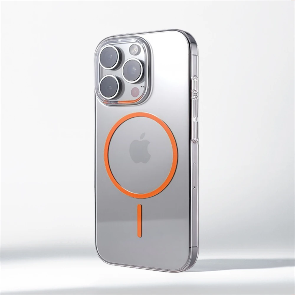 Ultradünne Transparente HD Einfache Hart-PC-Hülle für iPhone 18 17 16 15 Pro Max 14 13 12 mit Magsafe Magnetischer Drahtloser Ladeabdeckung