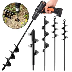 9 Sizes Planter Garden Auger Spiral Drill Bit Planting Hole Digger Drill Bit Yard Gardening Planting Hole Digger Tool