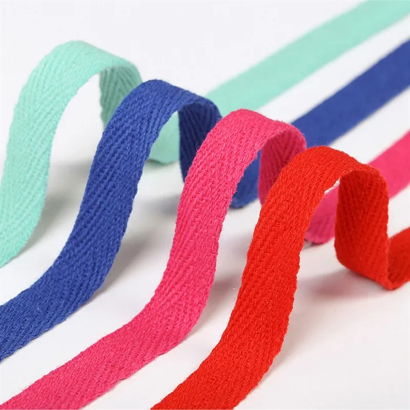 1cm 2cm Herringbone Tape Ribbons Cotton Woven Ribbon Sewing Overlock Cloth Strap Belt DIY Accessories 50yards ribbon decoration ribbon supplies cotton ribbon
