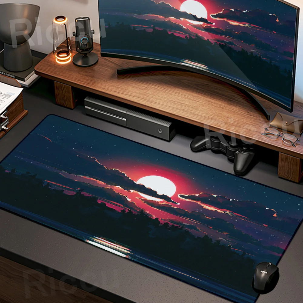 Mouse Pad  Sunset Keyboard Mousepad Large Game Player Computer Keyboard Mouse Mat Rubber Mat