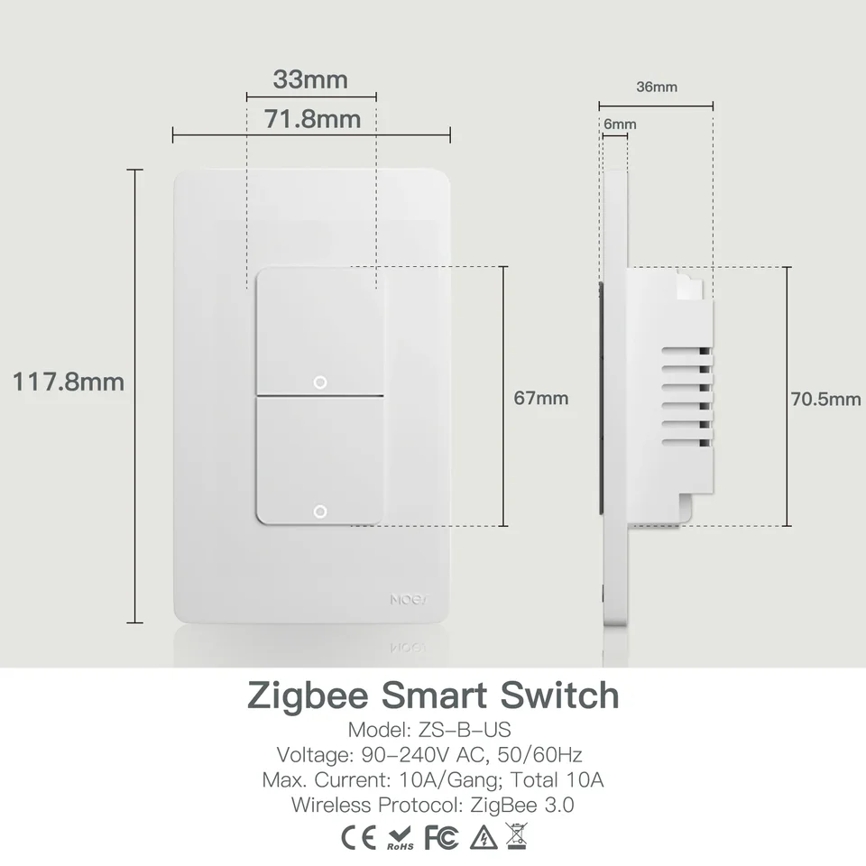 Smart ZigBee Light Switch with Voice Control and Scheduling
