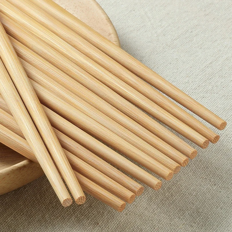 Eco-Friendly Bamboo Chopsticks Set, Unpainted & Wax-Free, Mold-Resistant, Anti-Slip Design (5/10 Pairs)