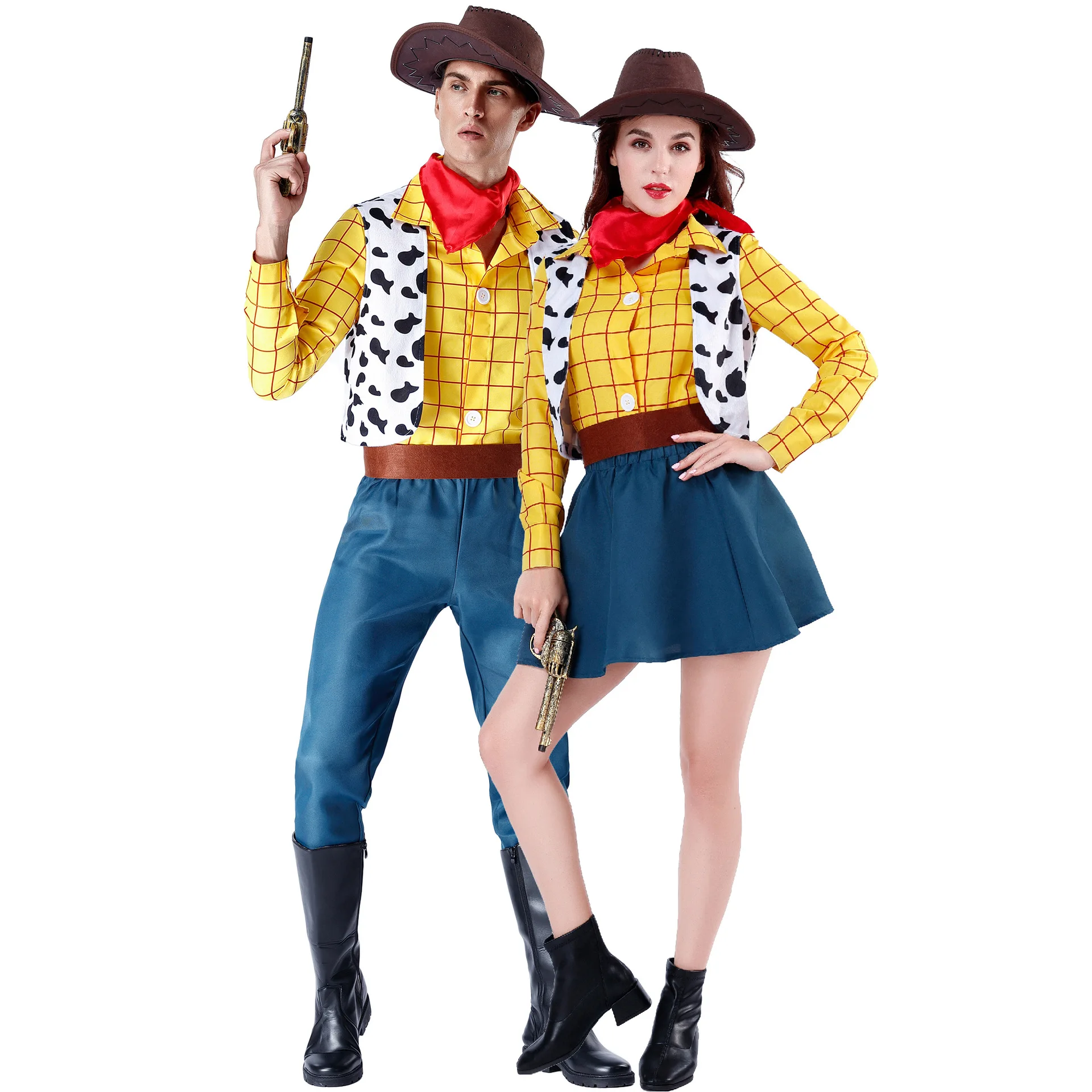 Disfraz de Woody Story para Cosplay, conjunto de traje de vaquero, vestido  de Navidad, Cosplay de Sheriff, Carnaval de Halloween, juguete de fiesta,  actuación en escenario