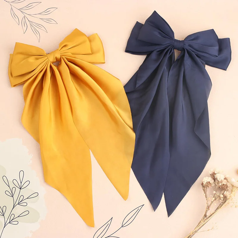 Buy Big Bow Satin Hair Clip/Pin Multicolored Pack of 6 Hair Ribbon Bow  Clips For Girls Kids Women by The Little Girl Store for Women Online in  India