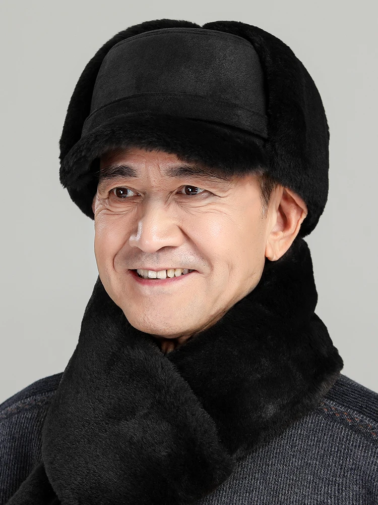 

Middle-aged and elderly hats, men's fathers, winter velvet thickened old man, grandfather warm ear protection, Lei Feng hat wind