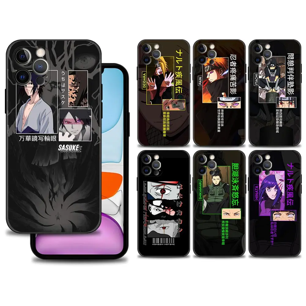 Phone Case For Iphone 13 12 11 Pro Max Cover X Xr Xs Max 12 13 Mini 6 6s 7 8 Plus 5 5s Silicone Coque Japan Anime Naruto Black Aliexpress