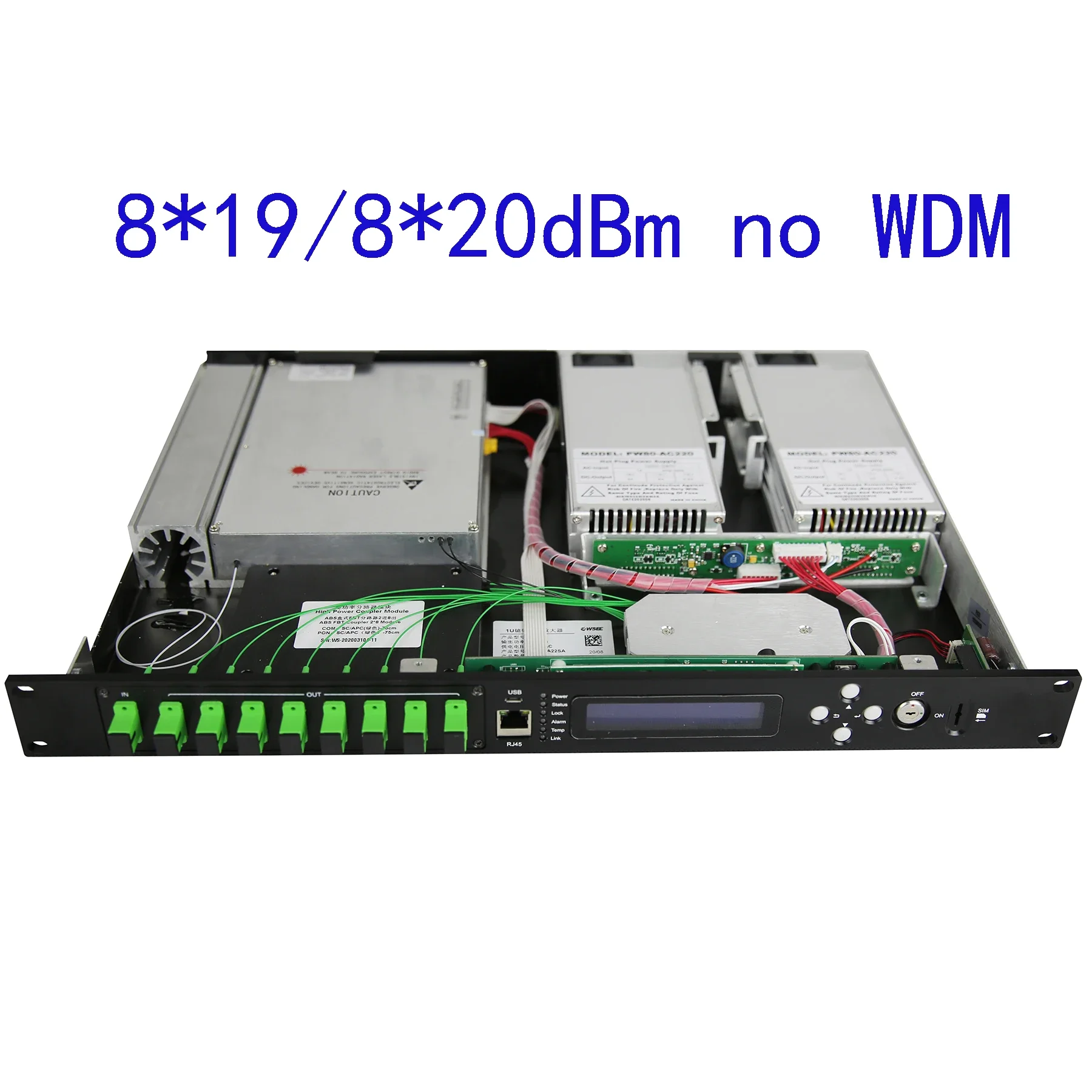 SNMP,WEB, FTTH EDFA,8x23dBm with WDM 1550nm Optical Fiber Amplifier Cable Erbium-Doped Fiber Amplifier (EDFA)