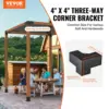 Pergola Bracket Kit 4''x4'', 4pcs 3-Way Heavy Duty Corner Bracket Woodworks DIY Post Base Kit, Easy Installation Wooden Be 2