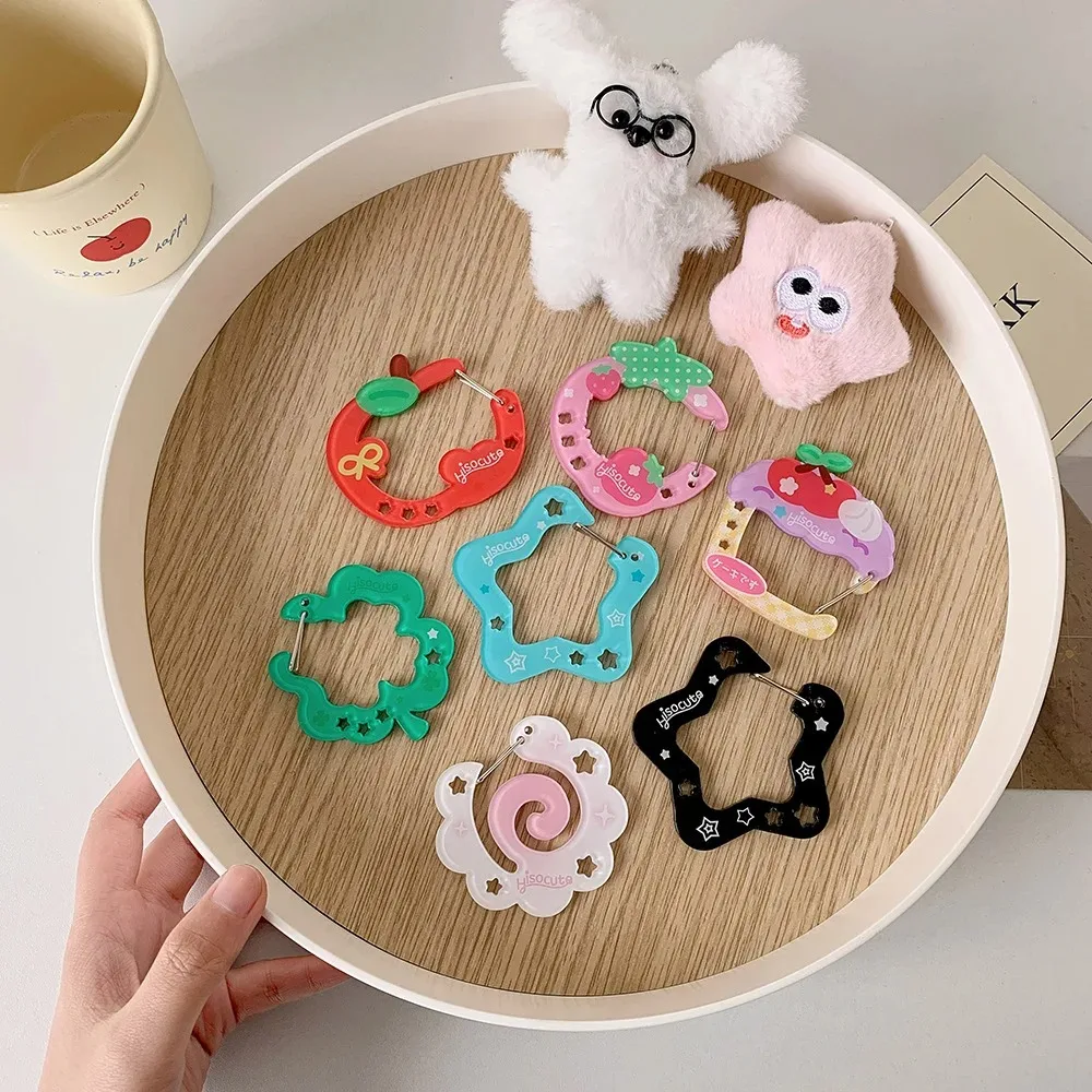 kkjoy Kawaii 아크릴 키 체인 귀여운 한국 스타일 과일 컵케익 스타 펜던트 가방 지갑 배낭 장식 장식