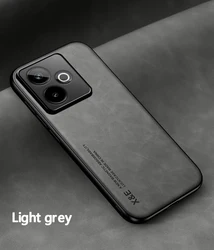 Magnetic Matte Leather Shockproof Case with Camera Protection for Realme GT 8 Pro (Light Grey)