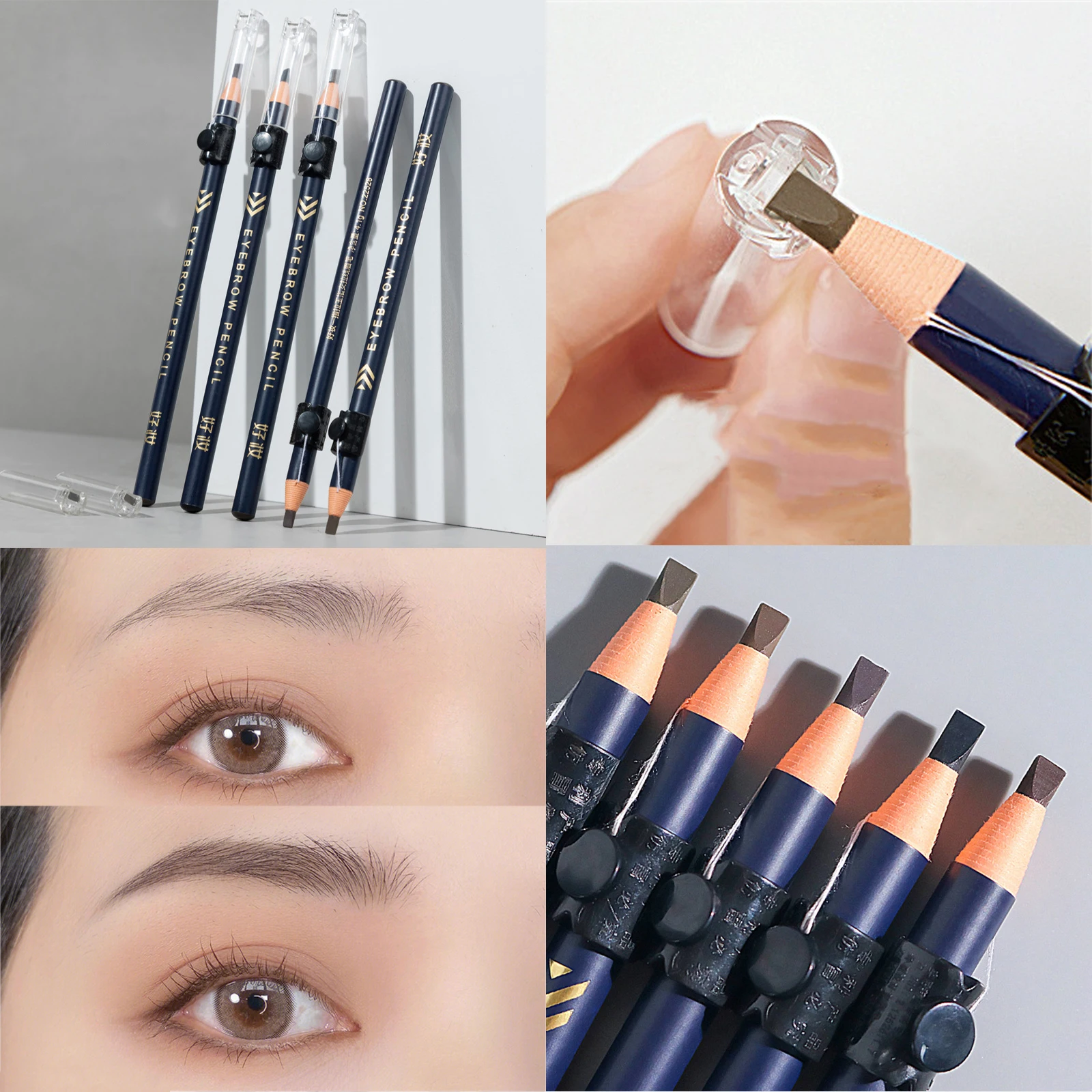 

1PC Eyebrow Pencil Makeup Enhancers Black Brown Eye Brow Pen Pull Wire Microblade Waterproof Natural Beauty Cosmetics Tools
