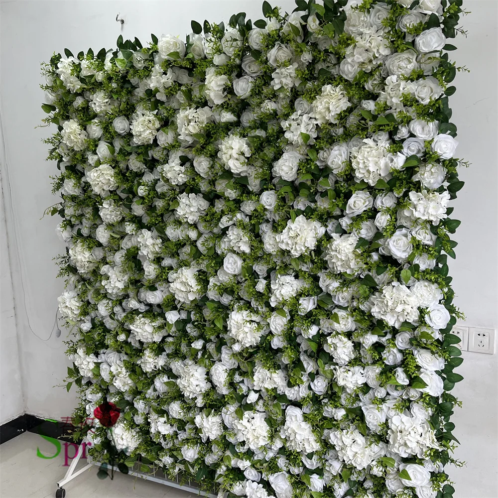 SPR  Flowerwall Backdrop Silk Fabric Curtain Cloth Floral 3D Roll Up Flower Wall for Wedding Birthday Party Carnival Photo Backg