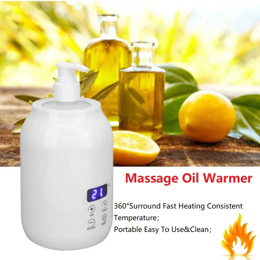 

Electric Massage Oil Warmer Digital Lotion Cream Heater With LED Display Bottle Dispenser For Home Pro Salon Spa Massager 250ML