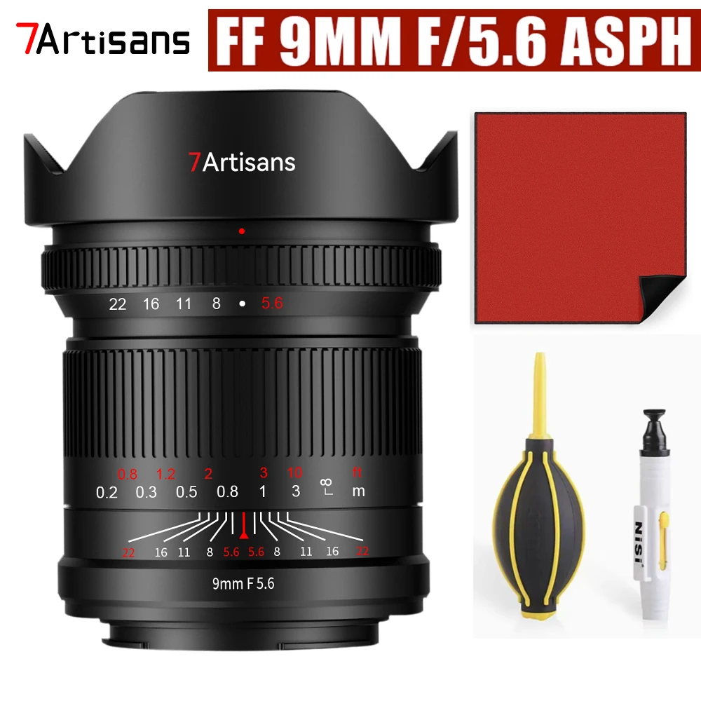 7 Artigiani 9Mm F5.6 132 ° Obiettivo Per Fotocamera Full Frame Ultra Grandangolare Per Sony A7Cr Canon R Nikon Z Panasonic L