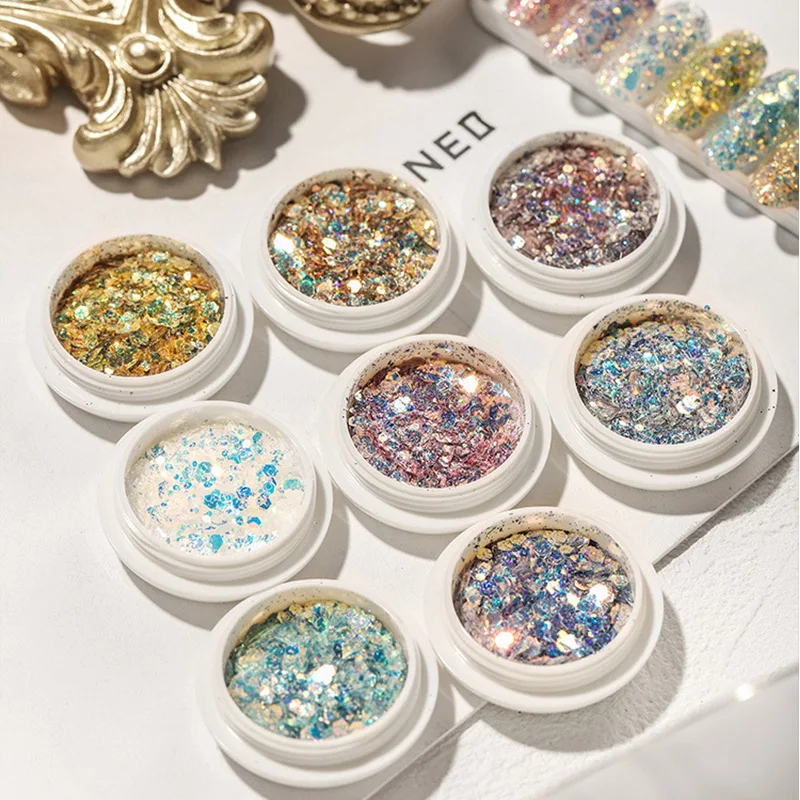 

8 Bottles Colorful 75g DIY Silicone Mold Filling Glitter Sparkles Epoxy Sequins Glitter for Making Jewelry Nail Art Resin Crafts