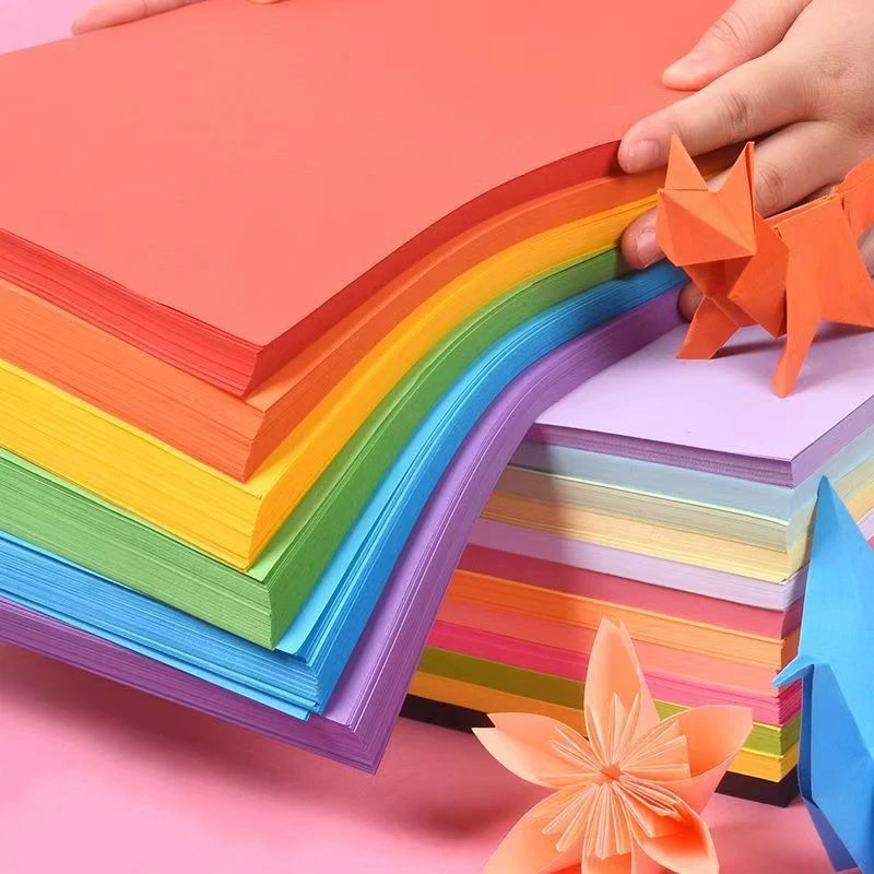 Vibrant Hand-Folded A4 Draft Paper - Multicolor Office Supply