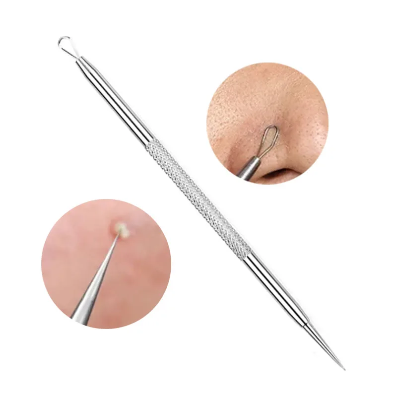 כלי ניקוי פנים מפלדת אל-חלד להסרת פצעי שחורים, פצעי אקנה, קומדונים, כתמים ופצעים