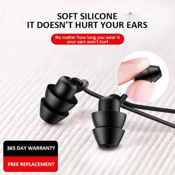 Auricolari cablati per dormire, auricolari morbidi in-ear da 3,5 mm, cuffie cablate con cancellazione del rumore, con microfono, auricolari stereo HiFi Bass in silicone