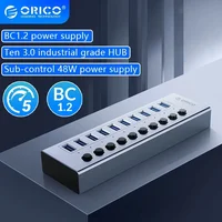 ORICO 7/10/13 Port USB Hub 3.0 Multi USB Splitter Power Adapter Multiple Expander 3.0 Hub With Switch For Laptop Accessoriess 1