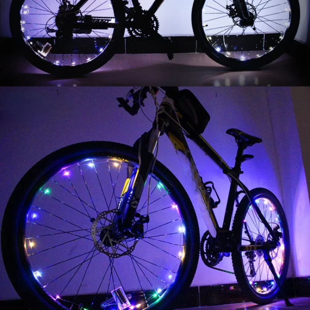 Lumières LED Multicolores Pour Roues De Vélo - 8,5x1,8cm, Neuves