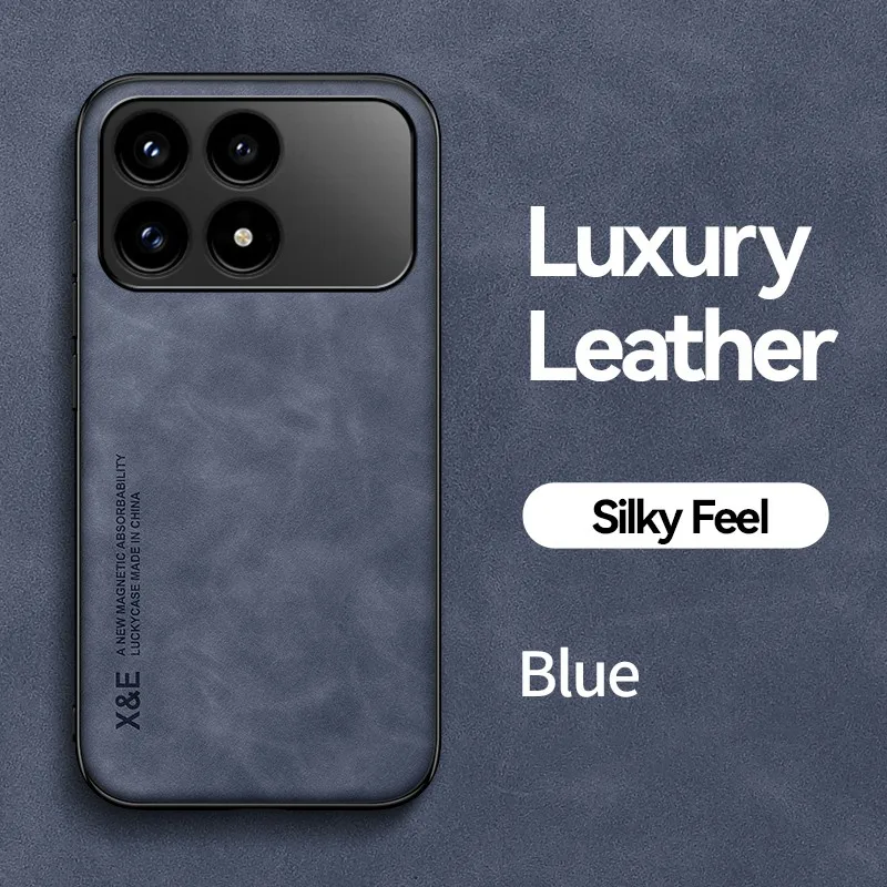 Shockproof Magnetic Leather Phone Case with Car Holder Attachment
