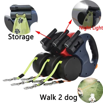 Double Laisse Rétractable Automatique 3M pour 2 Petits Chiens - 2025 - Doglovedesign : Vêtement et accessoires pour chiens