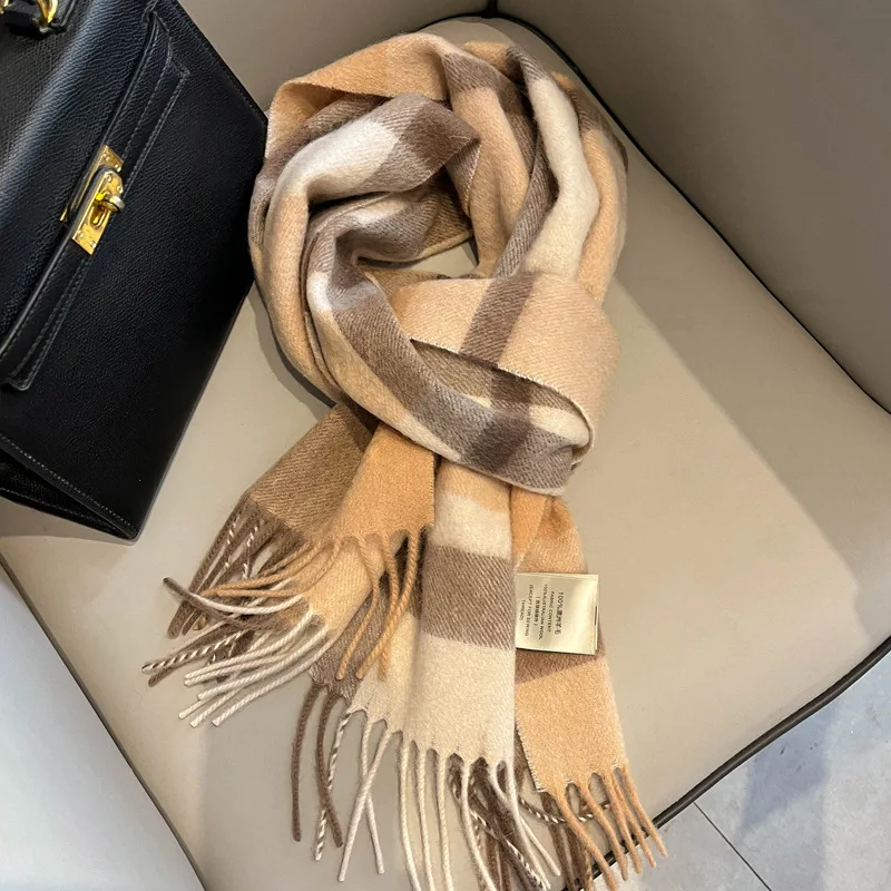 22 coffee rice Plaid [100% pure wool]]