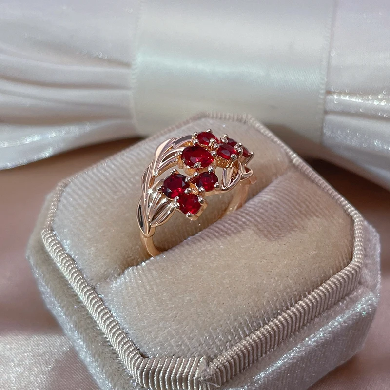 Natural Stone Rings For Women 585 Rose Gold Color Bride Wedding Jewelry Family Party Gift stone rings fashion rings fashion ring finger rings wedding rings