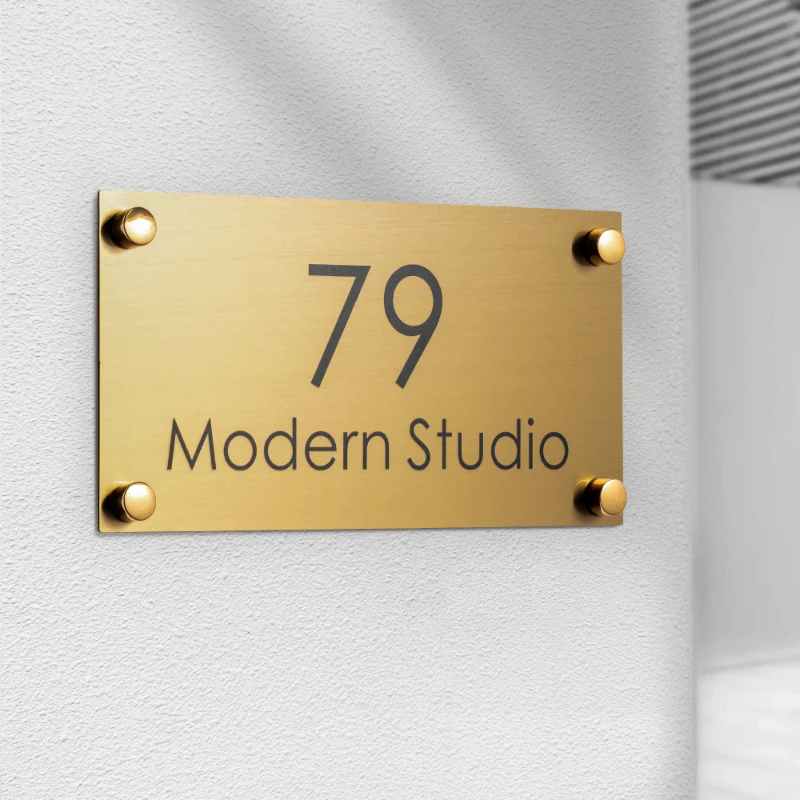Stainless Outdoor House Number Exterior Door Plate Customized 3D Laser Cut Letter Family Name For Hotel Villa Shop Casa
